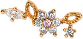 Girls Crew Sparkle Flower Piercing Style Single Stud Earring in Gold at Nordstrom