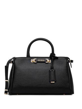 Guess Co logo-plaque satchel bag - Black