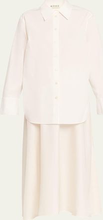 Róhe Silk-Poplin Combo Gilet Maxi Dress