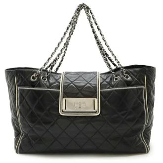 Chanel Pre-owned Tote Bags, female, Black, Size: ONE SIZE Pre-owned Leather chanel-bags
