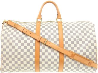 Louis Vuitton White Damier Azur Boston Bag (Pre-Owned)
