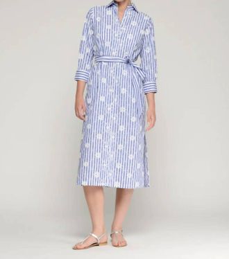Vilagallo Striped Shirt Dress In Blue