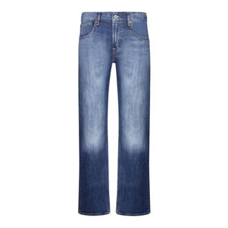 7 For All Mankind Straight Jeans, male, Blue, Size: W34 Button-fastening Jeans