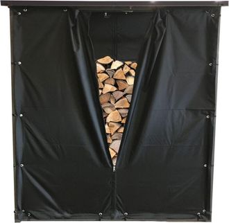 Quick-Star Wetterschutz Set Front Und R&uuml;ckwand F&uuml;r Kaminholzunterstand Xxl 185x70x185cm Pvc Schwarz