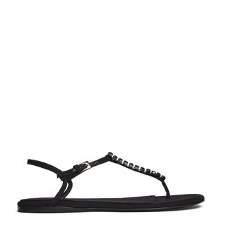 PARIS TEXAS Black Montecarlo Crystal Embellished Sandals