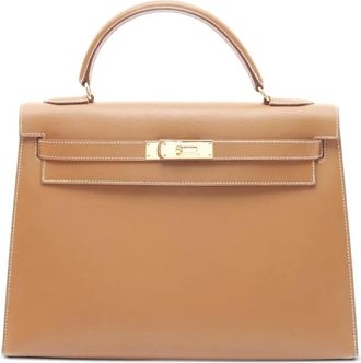 Herm&egrave;s 1993 Chamonix Kelly I Sellier 32 handtas - Bruin