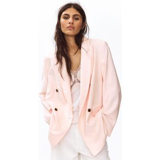 H&M Double-breasted Blazer in Light Pink at Nordstrom, Size Xx-Small