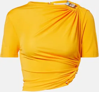 CHRISTOPHER ESBER Camiseta Bezel Quartz de jersey fruncida