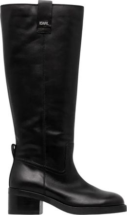 Karl Lagerfeld Brooklyn Hoge Laarzen - Dames - Hoge Laarzen - Zwart - 39 EU - Leer - Schoenen
