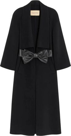 Valentino Abrigo con Cintur&oacute;n de Lazo - Coats - Mujer - Negro - S