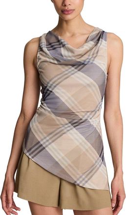 Kenneth Cole Mesh Cowl Neck Drape Tank Top