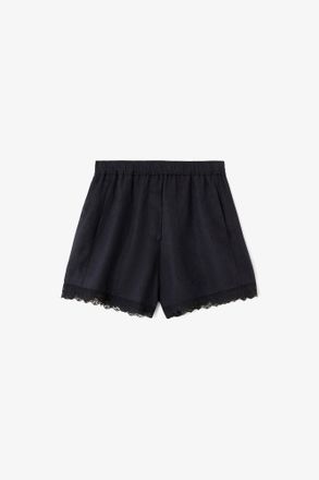 Ganni Black Shorts in Linen - Size 32