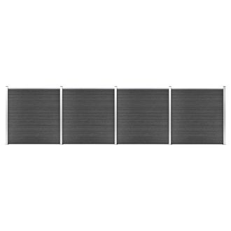 vidaXL Vidaxl - Juego De Paneles De Valla Wpc Negro 699x186 Cm