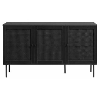 DRAWER Buffet de 3 puertas de madera y metal l140cm - negro