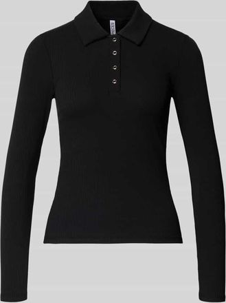 Pieces Slim Fit Langarmshirt aus Baumwoll-Mix Modell KITTE in Black, Gr&ouml;&szlig;e XL