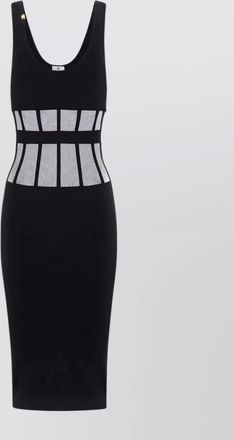 Elisabetta Franchi sleeveless midi dress sheer paneling