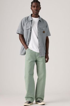 Levi's 568 Loose Straight Carpenter Pants - Men - 28X30 - Green / Duo Fade Chinois Green X Trench Coat Canvas