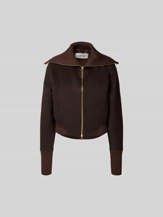 Victoria Beckham Strickjacke aus Woll-Mix in Dunkelbraun, Gr&ouml;&szlig;e XS/S