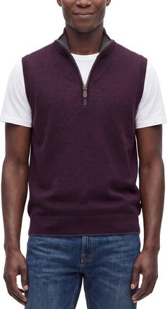 Raffi Merino Wool 1/4-Zip Mock Vest