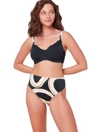 Triumph B&uuml;gel-Bikini-Top TRIUMPH Summer Allure W sd 01, Damen, Gr. 38, Cup D, schwarz, Microfaser, Elasthan, Recycling-Polyamid, unifarben mit Farbeins&auml;tzen, 