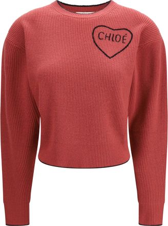 Chlo&eacute; Womens Cropped Pullover Coppery Pink Wool (ovis Aries) Sweater