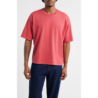 BP. Garment Dyed Boxy Crop T-Shirt in Red Beauty at Nordstrom, Size Xx-Large