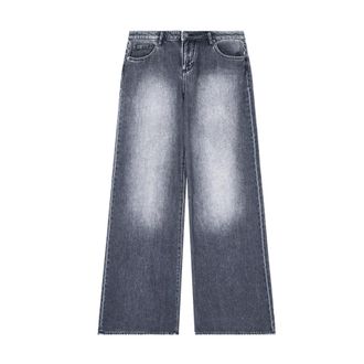 A|X Armani Exchange Wide Jeans, female, Gray, W28 L30, Wide-leg Jeans with Washed Finish