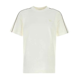 Burberry Check Piping Cotton T-shirt - male - Burberry - T-Shirts - White - 2XL - Tops