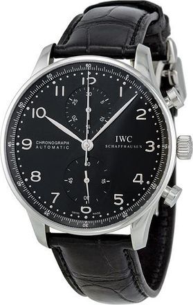IWC Pre-owned IWC Portuguese Chronograph Black Dial Mens Watch IW371447