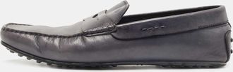Tod's Tods Grey Leather Slip On Loafers
