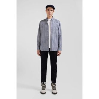 Eden Park Donkerblauw katoenen popeline overhemd - Heren - Casual Overhemden - Veelkleurig - S - Katoen - Overhemden