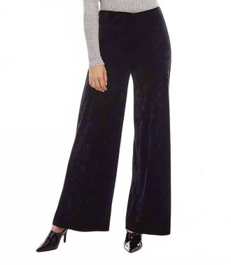 Karen Kane Crushed Velvet Wide Leg Pants In Black