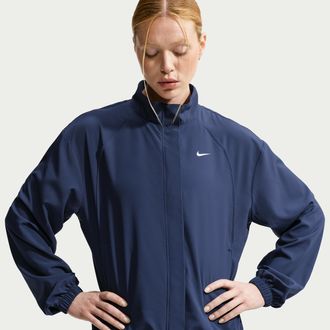 Nike Womens One Dri-FIT Woven Jacket in Blue | IB8983-410