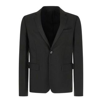Fendi Chaqueta de solapa de un solo pecho de Mohair para ni&ntilde;os - Jackets - Hombre - Negro - L