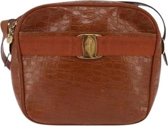Ferragamo Pre-owned Leren Crossbody Tas - Dames - Vintage Schoudertas - Bruin - ONE Size - Leer - Vintage
