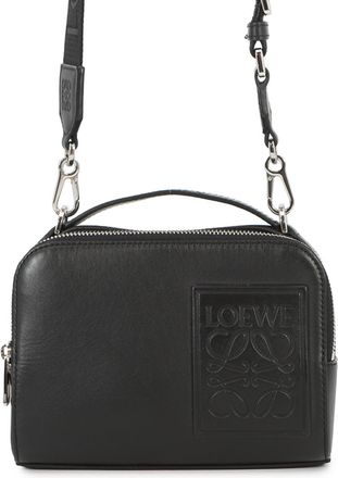 Loewe Black Satin Leather Handbag Shoulder Bag (Pre-Owned)