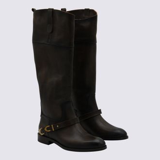Golden Goose Womens Boots Dark Brown-Beige _cover Le Sole El Brown/beige