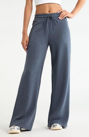 Zella Soft Luxe Wide Leg Pants in Navy Armada Heather at Nordstrom, Size Xx-Large