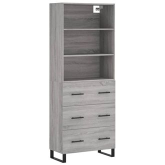 Berkfield Home Highboard Grey Sonoma 69.5x34x180 cm Engineered Wood