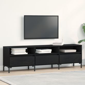 Berkfield Home TV Cabinet Black Oak 150x30x44, 5 cm Engineered Wood