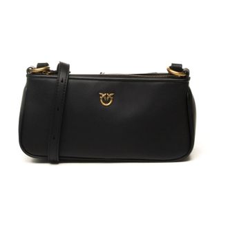 Pinko Half Moon Mini Baguette - Dames - Schoudertassen - Zwart - ONE Size - Katoen - Tassen