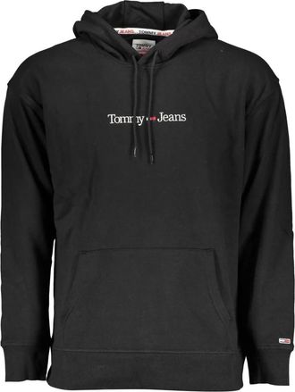 Tommy Hilfiger Zwarte hoodie met borduursel en logo - Heren - Hoodies - Zwart - 2XL - Katoen - Hoodies & sweatvesten