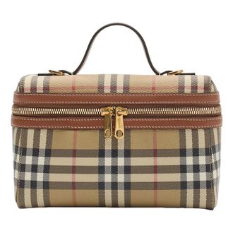 Burberry (WMNS) Burberry Check Vanity Bag Archive Beige Briar Brown 81205251