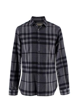 Burberry Grey Check Tailored Shirt Size S