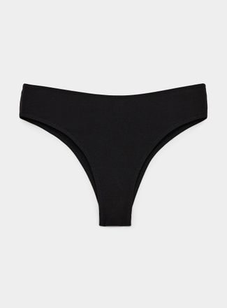 Miiyu Womens Solid high-cut Brazilian panty Organic cotton