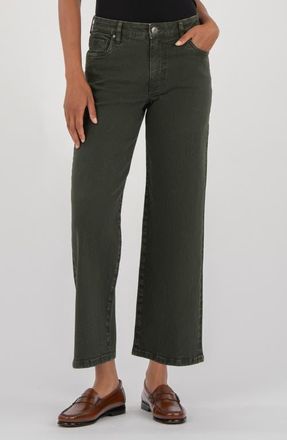 Kut from the Kloth High Waist Ankle Wide Leg Jeans in Sherwood Forest at Nordstrom, Size 14
