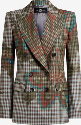 Etro Zweireihiger Blazer aus Karostoff