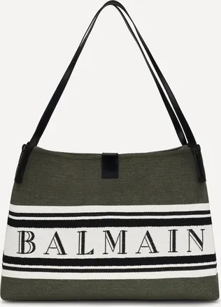 Balmain Medium canvas and leather Release Tote Female UNI