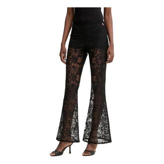 Twinset Pantaloni Larghi in Pizzo - - Trousers - Donna - Nero - M