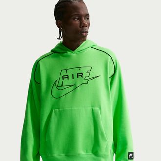 Nike Mens Air Fleece Pullover Hoodie in Green | IF1266-307
